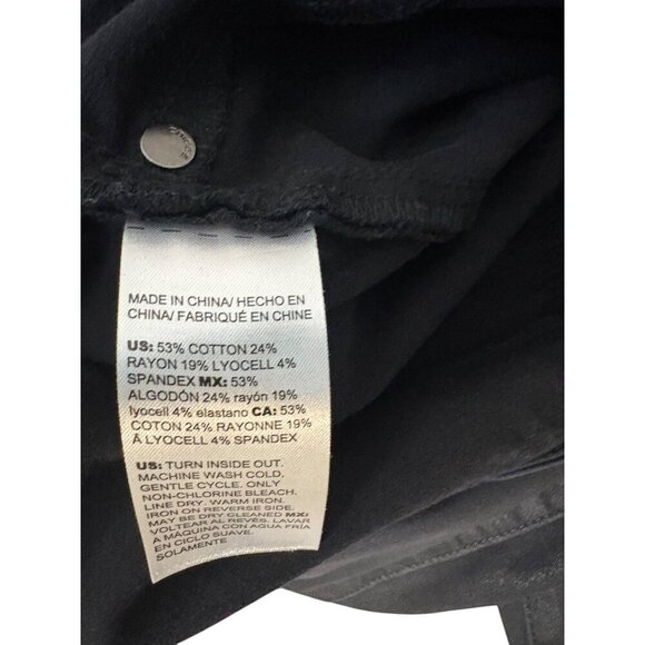 Chicos Women's Shiny Black Stretch Jegging Pants W Front & Back Pockets Size 14 - Picture 13 of 13